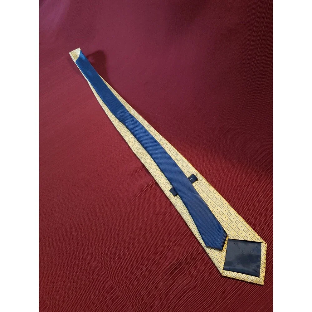 Vintage Tommy Hilfiger Necktie Featuring Blue White and Gold Fashion Clothes